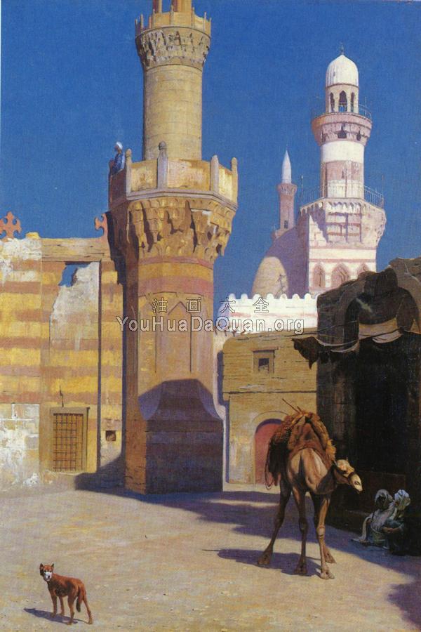 A Hot Day in Cairo (front of the Mosque) - 让·莱昂·杰罗姆